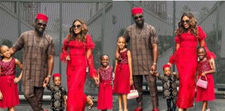 Jude Okoye and family storm church for thanksgiving