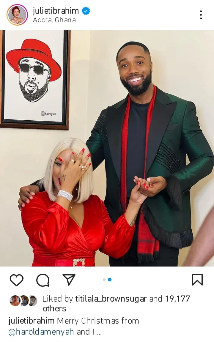 Juliet Ibrahim flaunts mystery man at Christmas shoot Kemi Filani blog.jpg