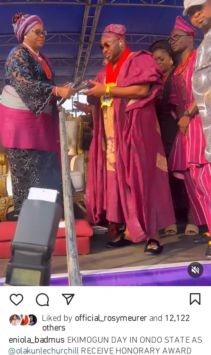 Olakunle Churchill bags honorary award Kemi Filani blog