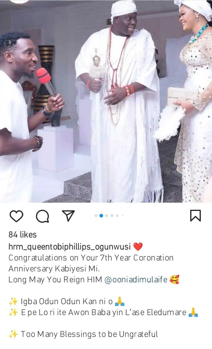 Queen Tobi Phillips celebrates Oonis seventh year on throne Kemi Filani blog