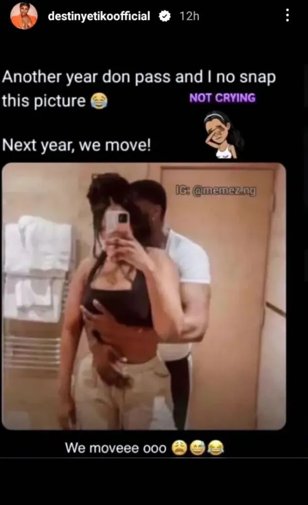 “Another year don pass” – Destiny Etiko gets ’emotional’ as she reflects on her non-existent love life 1 Screenshot 2022 12 10 70451