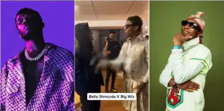 Hilarious comments trail Wizkid’s reaction after seeing Bella Shmurda in skirt -VIDEO