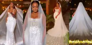 “I said yes” Osas Ighodaro breaks heart as she dazzles in bridal outfit (Video)