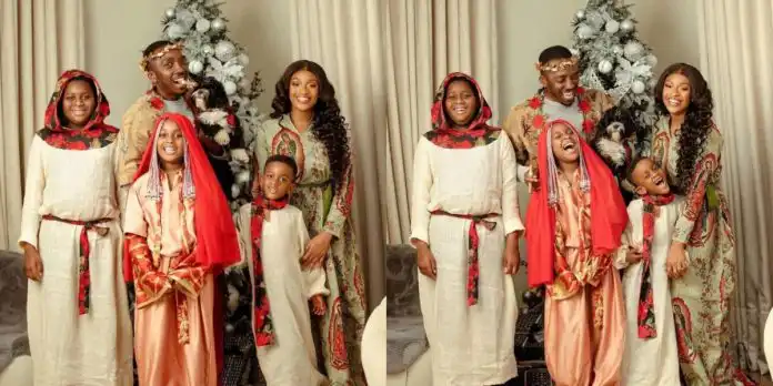 Bovi and family leaves many gushing over their creative Christmas photoshoot and hilarious skit (Photos and Video)