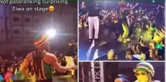 Singer Patoranking Surprises Tiwa Savage On Stage During Performance