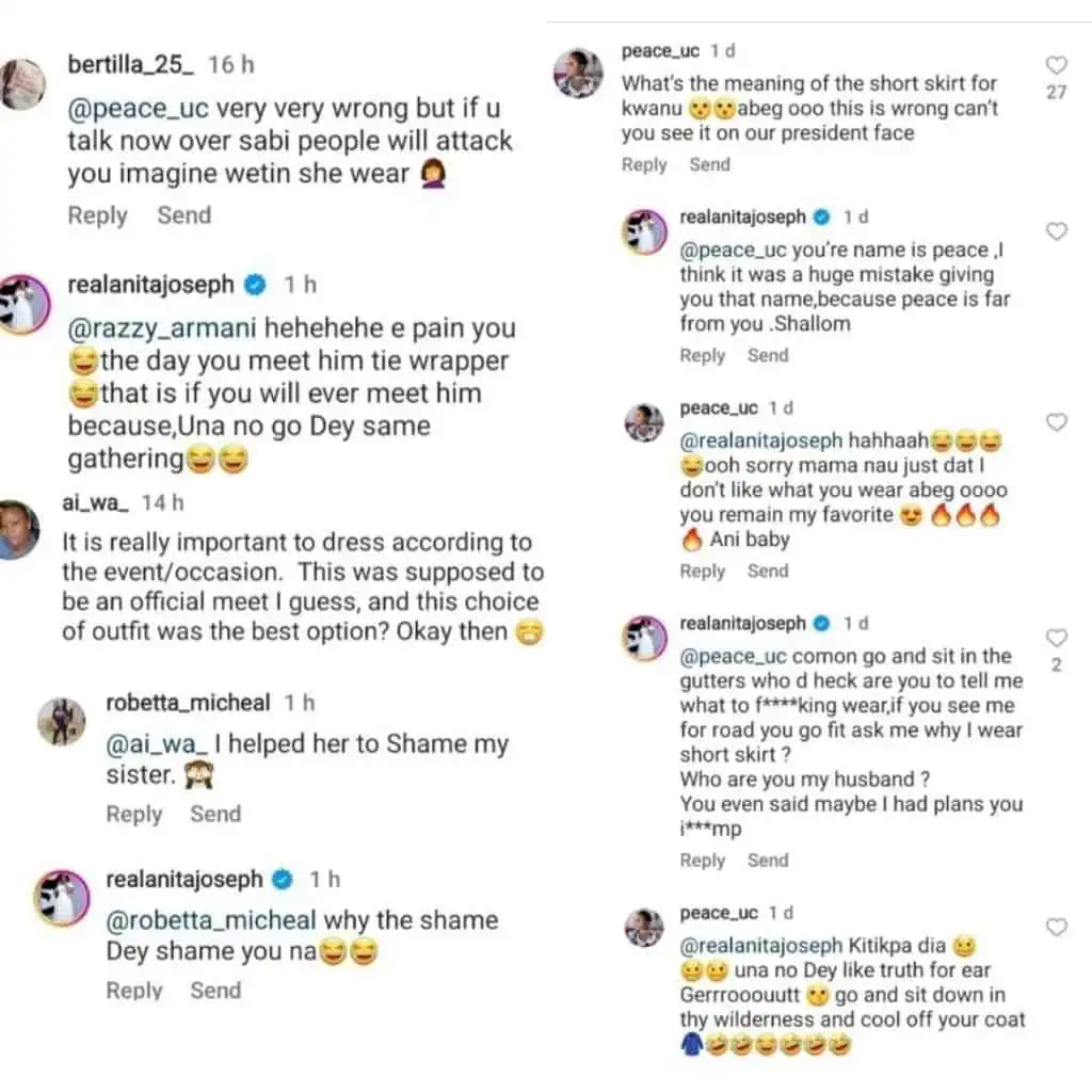 Anita Joseph dragged over her outfit to meet Peter Obi Kemi Filani blog