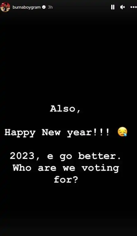 Burna Boys election question
