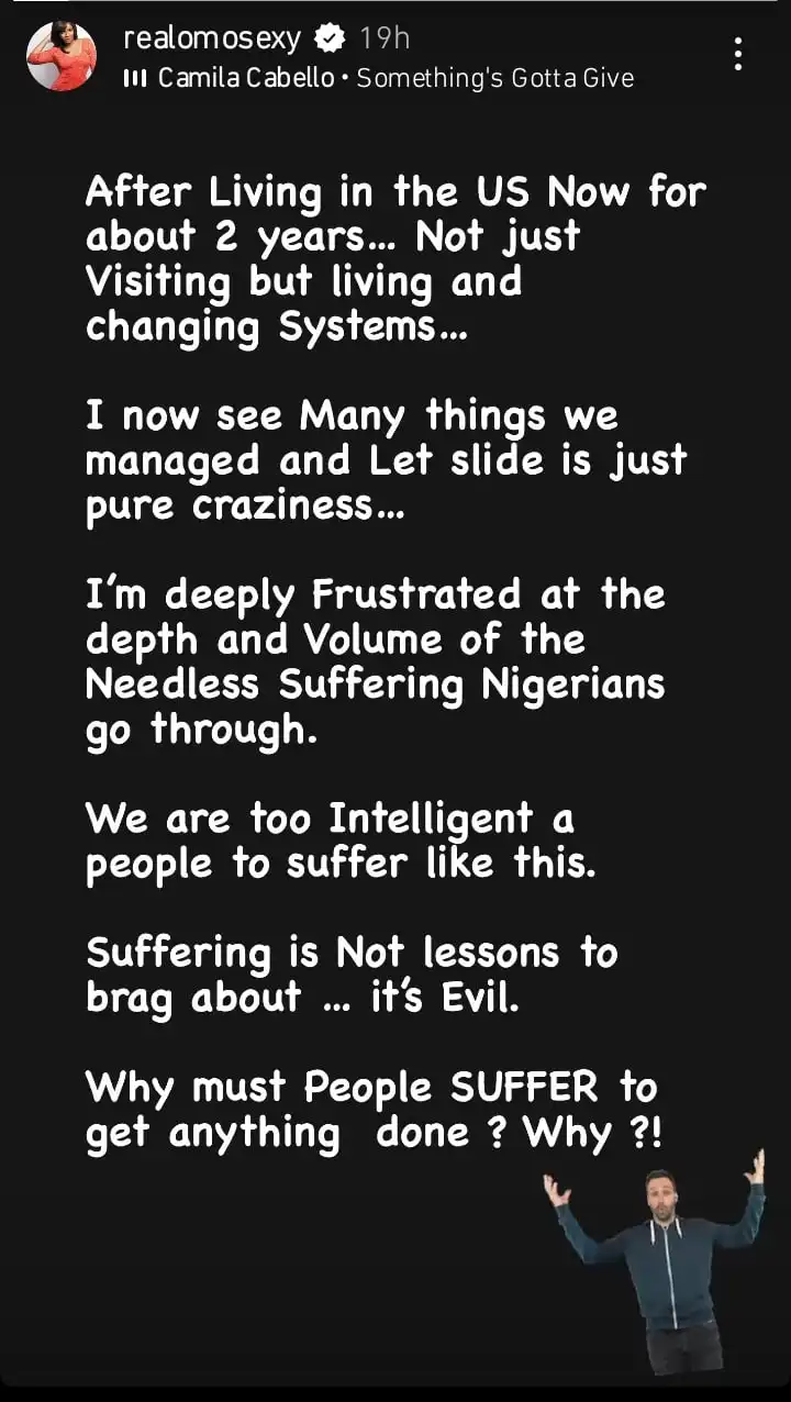 I am deeply frustrated at the needless sufferings Nigerians go through Omotola Ekeinde Kemi Filani blog