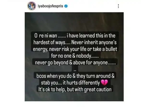 I have learnt this in the hardest of ways Iyabo Ojo slams Princess Kemi Filani blog min