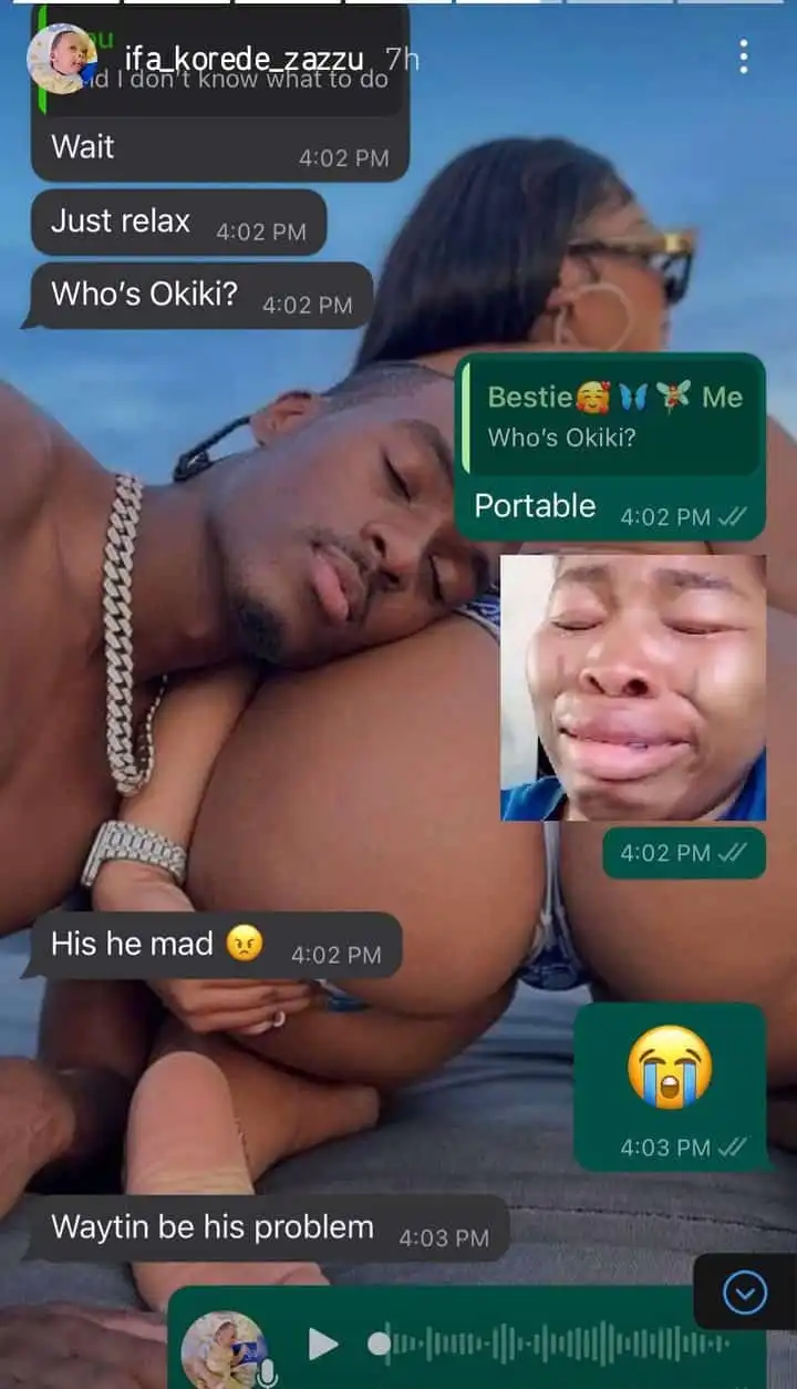 Portable leaks private chat with second wife Kemi Filani blog