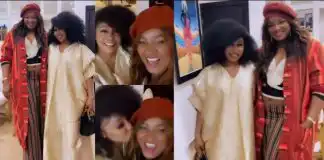 Actress Omotola Jalade links up with Rita Dominic at dinner party, shares fun moment with Colleague – VIDEO