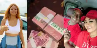 Regina Daniels ecstatic as hubby Ned Nwoko suprises her with bundles of cash on movie set