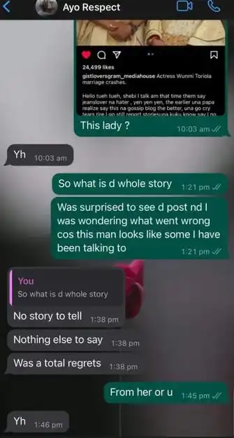 She was deceitful and violent Wumi Toriolas ex husband speaks on their crashed marriage Kemi Filani blog