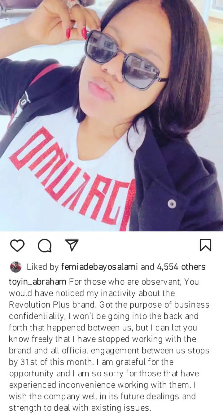 Toyin Abraham distances herself from Revolution property scam Kemi Filani blog