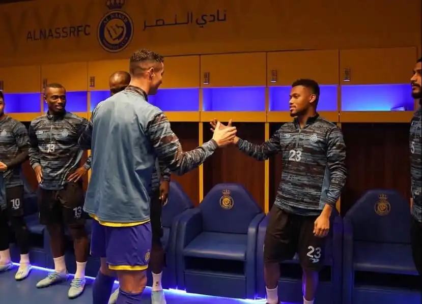 Cristiano Ronaldo Meets Vincent Aboubakar, Al-Nassr Teammates (Photos)