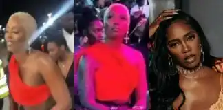 “Wetin she dey cover?” - Tiwa Savage’s see-through skirt to AFRIMA stirs reactions (Video)