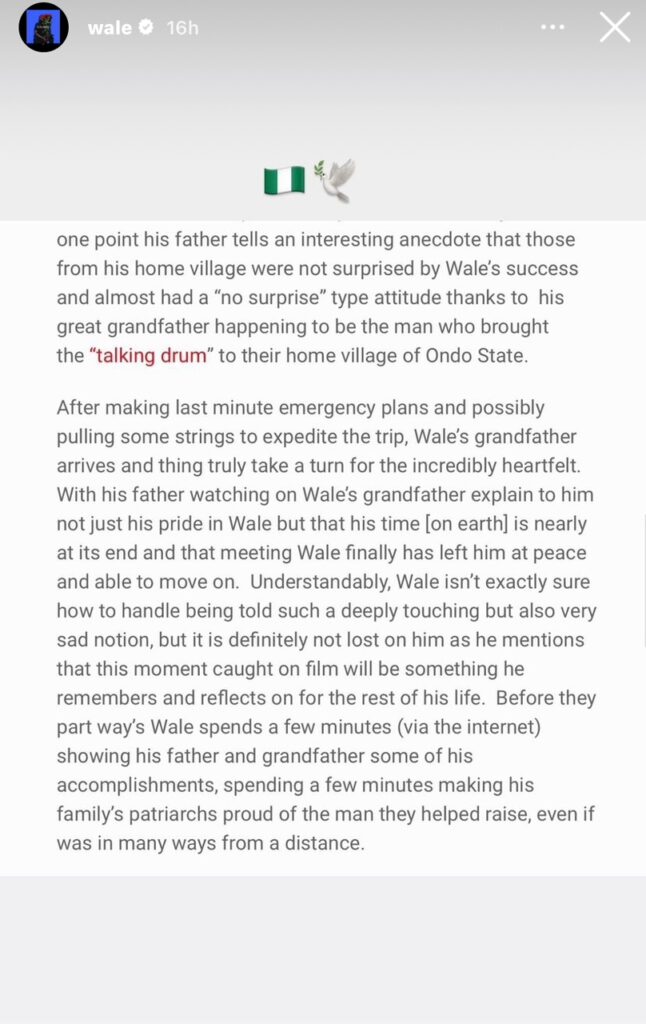 "Embrace Your Family" – Rapper, Wale Says, As He Loses His Grandfather At 103 2 wale man2