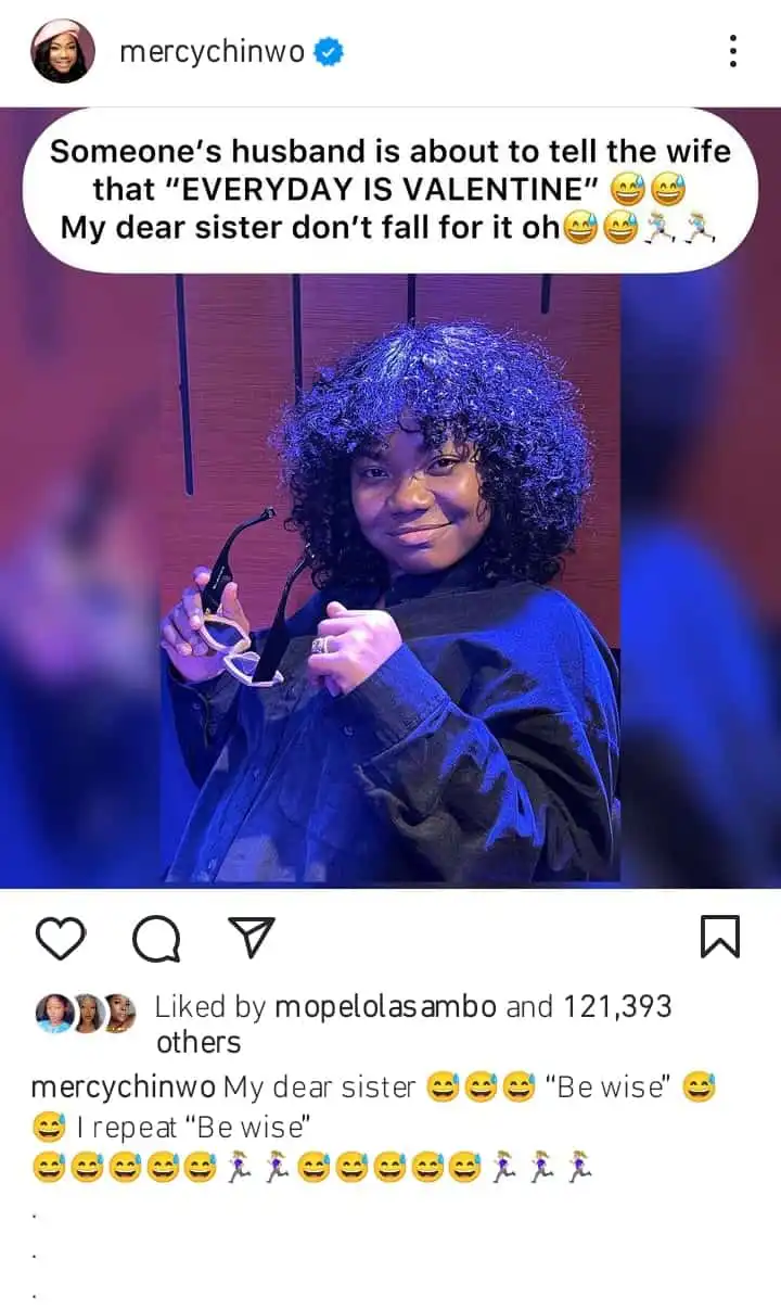 Be wise Mercy Chinwo tells married women ahead of valentine Kemi Filani blog