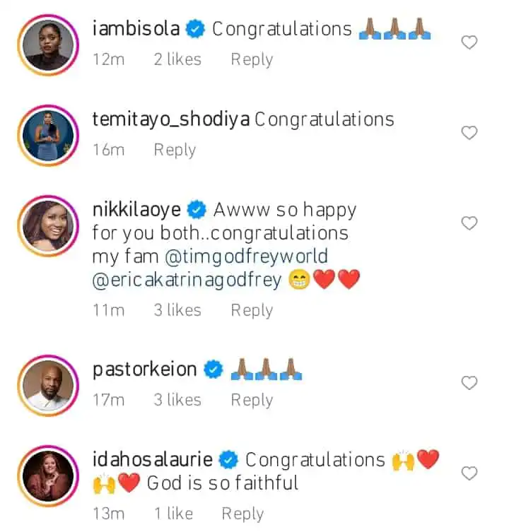 Congratulations pour in as Tim Godfrey and wife welcome first child Kemi Filani blog min