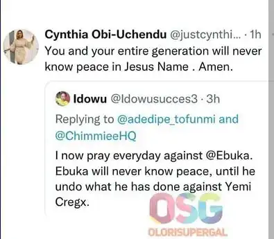 Cynthia Uchendu slams troll for cursing her husband Kemi Filani blog min