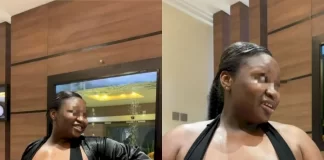 Endowed woman goes viral after sharing photos of her curves spilling out of skimpy dress (photos)