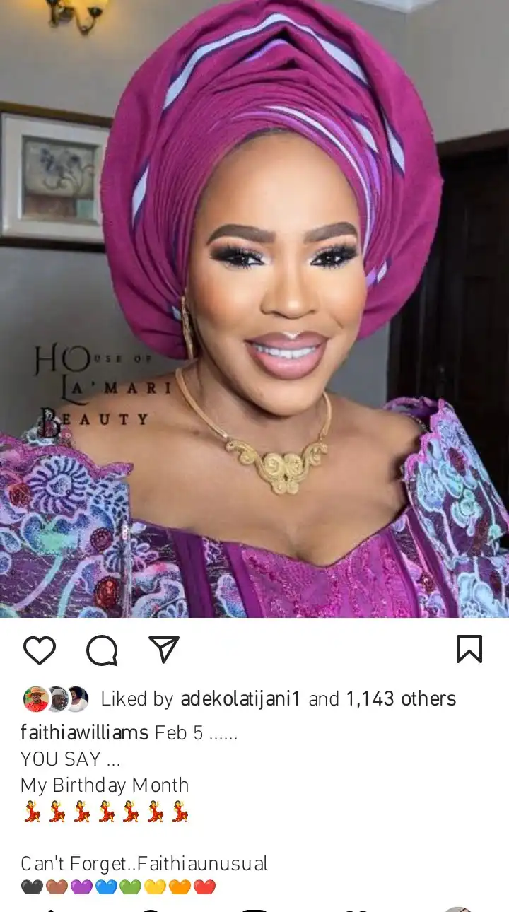 Faithia Williams countdowns to her 51st birthday Kemi Filani blog 1
