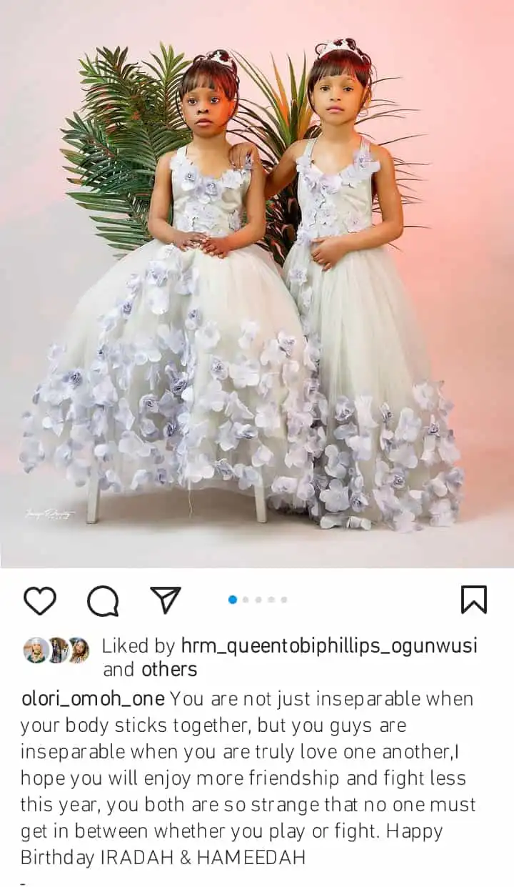 I wish you fight less Olori Memunat celebrates twins birthday Kemi Filani blog min