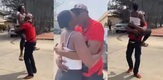Kate Henshaw and Chidi Mokeme stir reactions with their heartwarming reunion kiss (Video)