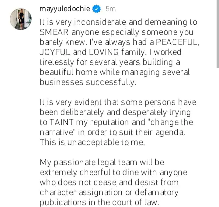 May Yul Edochie files lawsuit against actress Sarah Martins Kemi Filani blog