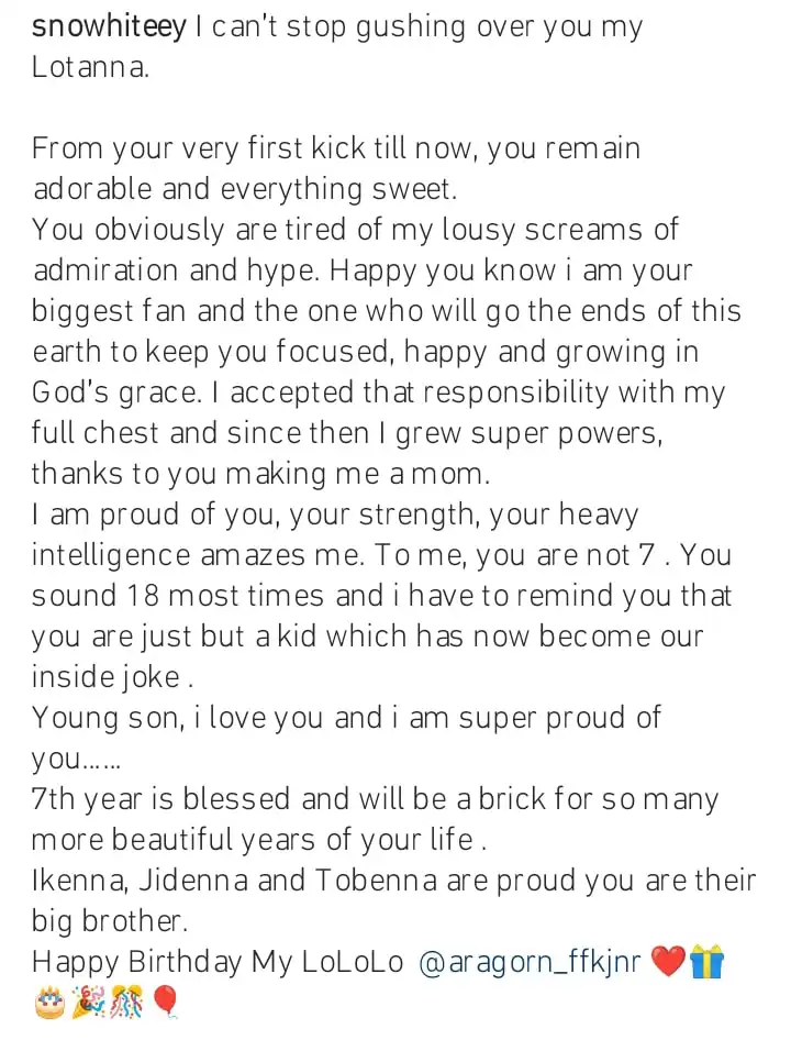 Precious Chikwendu celebrates son Lotanna as he turns 7 Kemi Filani blog min