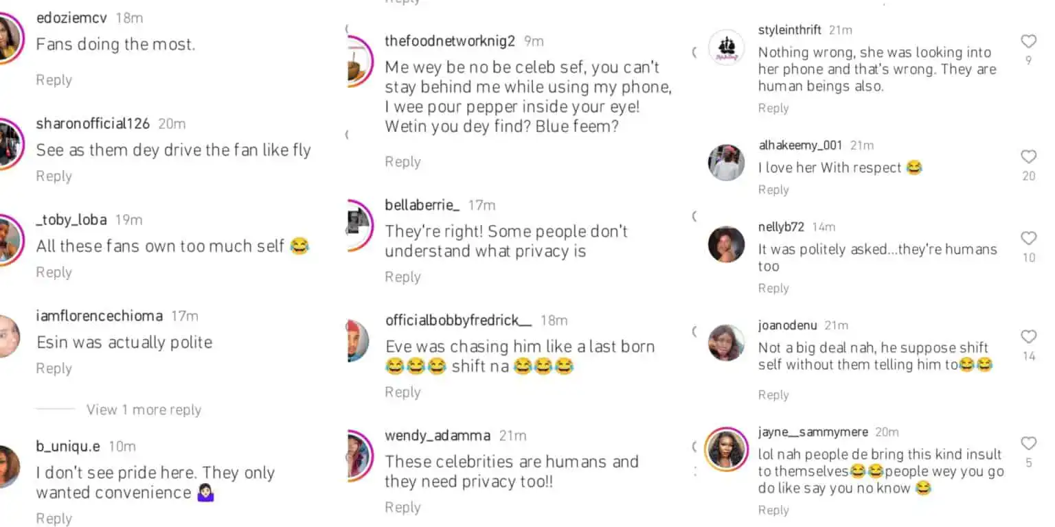 Reactions as Anita Joseph and Eve Esin chase away a fan at an event Kemi Filani blog min 1536x768 1