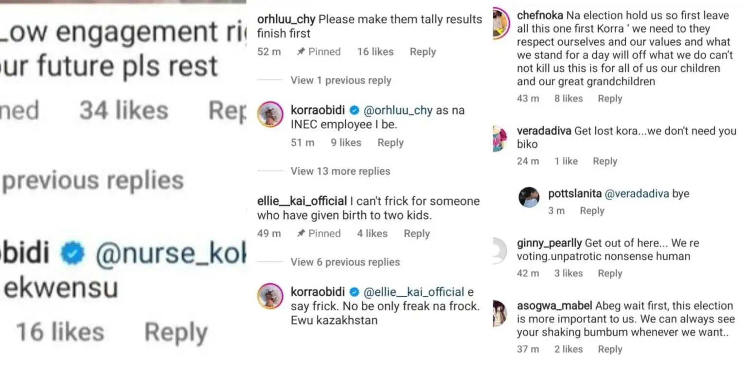 Reactions as Korra Obidi post a sensual video during election Kemi Filani blog min 1536x768 1