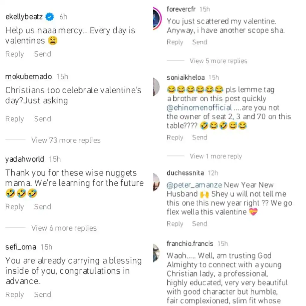 Reactions to Mercy Chinwo valentine message Kemi Filani blog