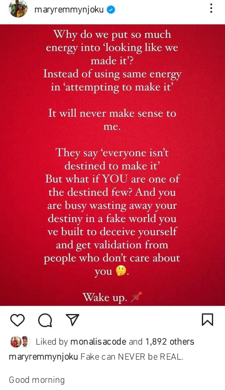 “Why do we put so much energy into living a fake life” Mary Njoku asks important question 1 Why do we put so much energy into looking like we made it Mary Njoku Kemi Filani blog min 1