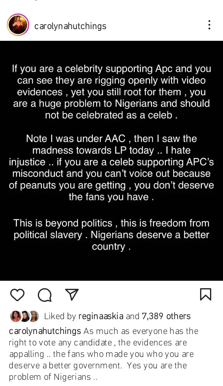 You dont deserve to be celebrated Caroline Danjuma slams her celebrities supporting APC Kemi Filani blog min