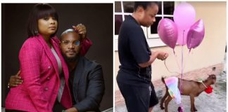 “He put my name on a Goat” Bimbo Ademoye gets epic birthday surprise from Kunle Remi