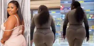 Actress, Olaide Oyedeji flaunts massive derrière after 2nd plastic surgery, netizens reacts (Video)