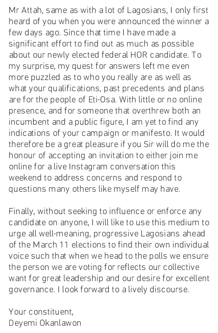 Deyemi Okanlawon writes an open letter to Thaddeus Attah, quizzes the new Hon-elect 2 Banky Wellington writes an open letter to Thaddeus Attah Kemi Filani blog min