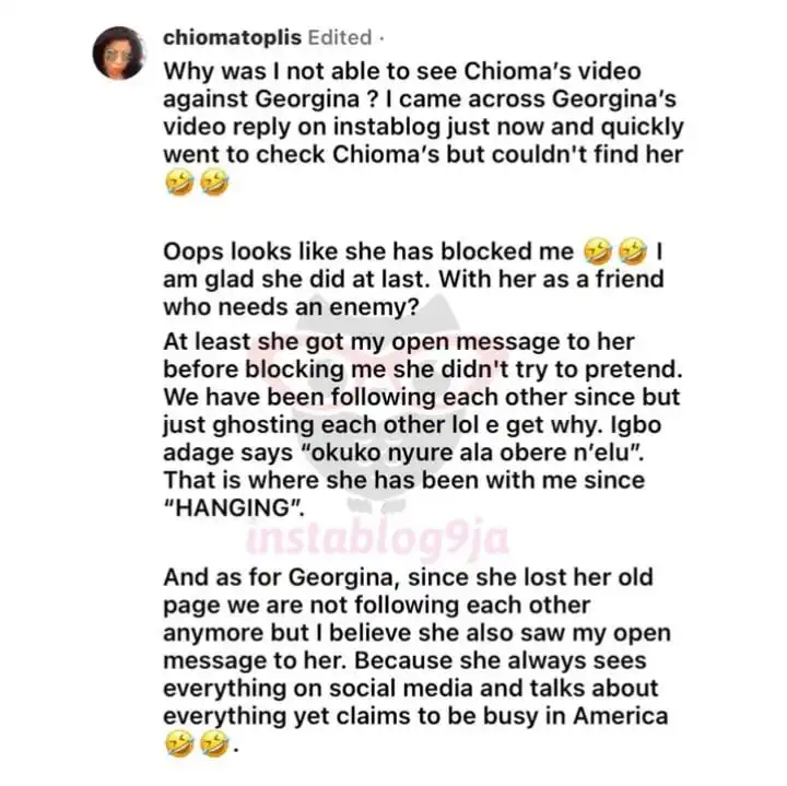 Chioma Toplis shades Chioma Akpotha and Georgina Onuoha Kemi Filani blog min