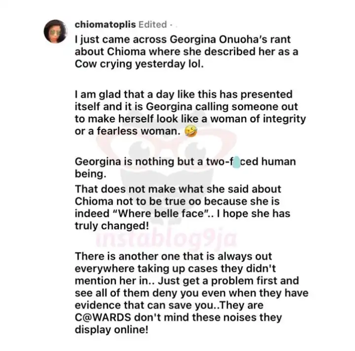 Chioma Toplis slams Chioma Akpotha and Georgina Onuoha Kemi Filani blog min