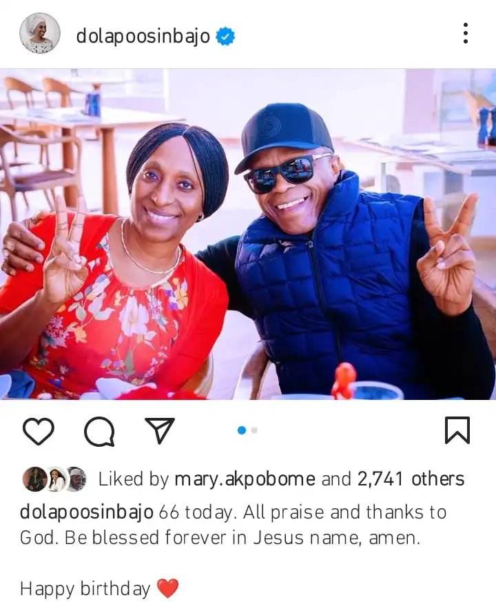 Dolapo Osinbajo celebrates Yemi Osinbajo on his 66th birthday Kemi Filani blog min