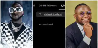 Ubi Franklin reacts as Davido unfollows him on Instagram