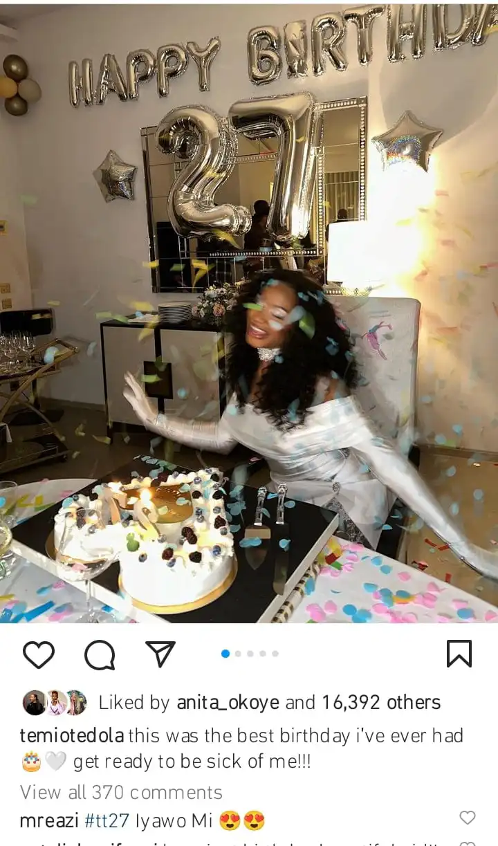 Iyawo mi Mr Eazi gushes over Temi Otedola Kemi Filani blog min