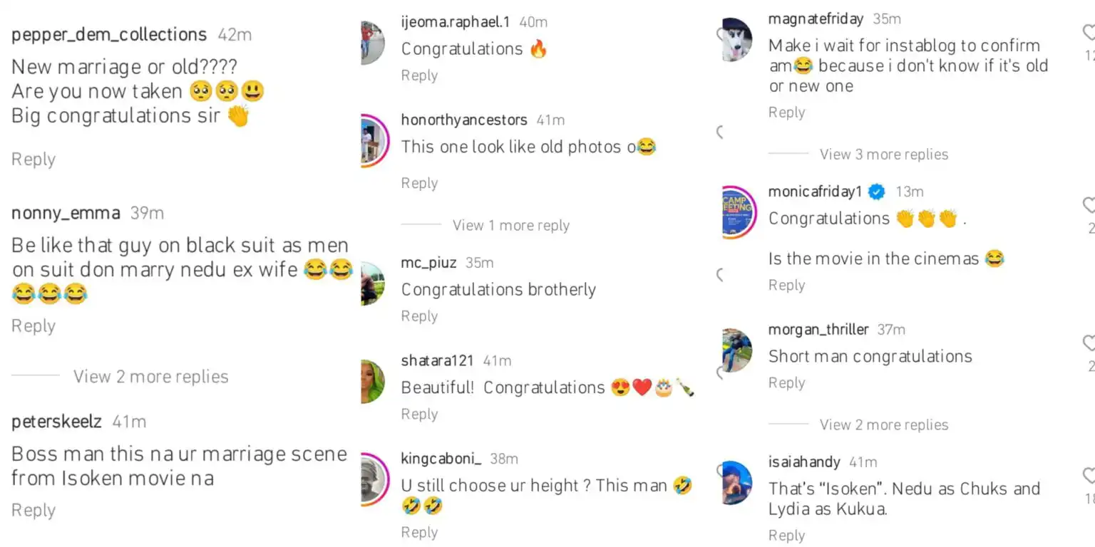 Reactions as Nedu shares wedding photos with Lydia Forson Kemi Filani blog min 1536x768 1