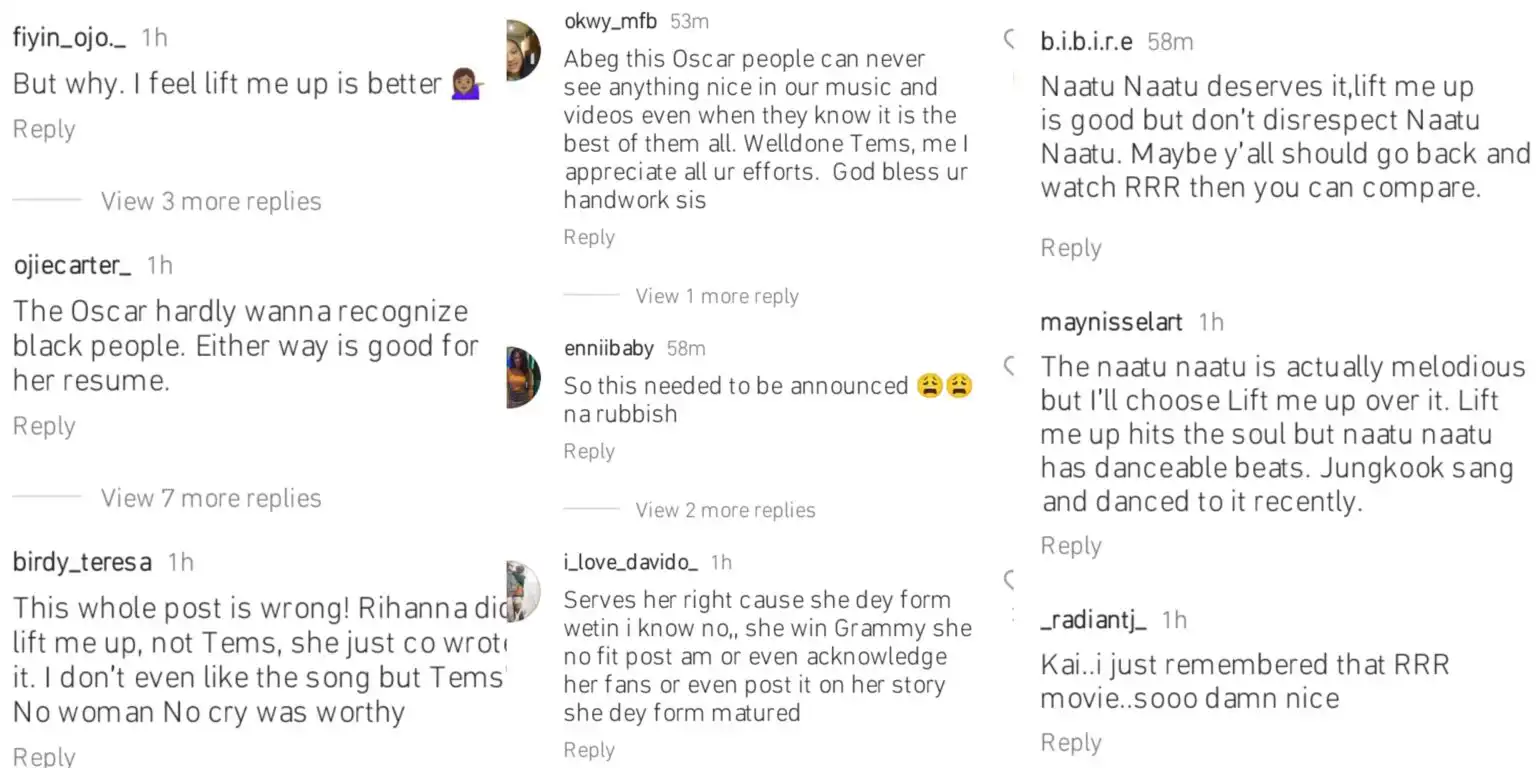 Reactions as Tems loses Oscars nomination Kemi Filani blog min 1536x768 1