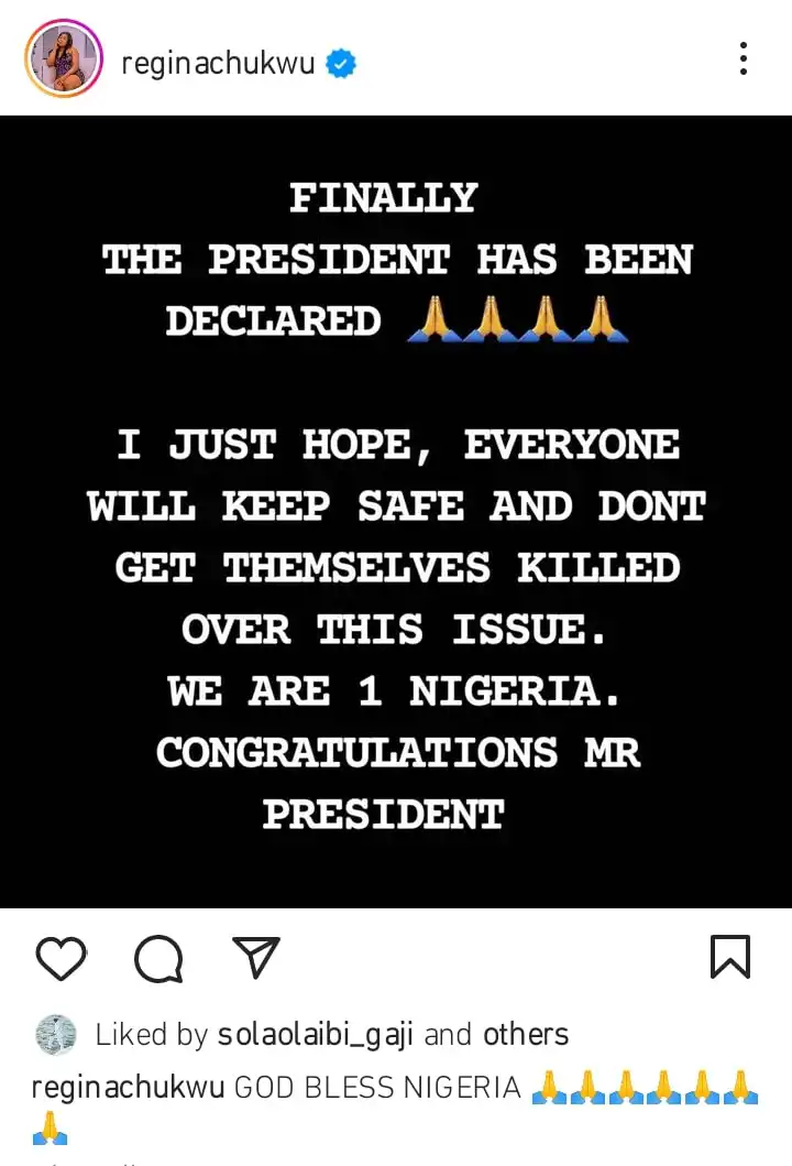 Regina Chukwu rejoices over Tinubus victory Kemi Filani blog min