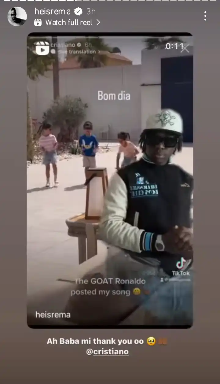 Rema reacts as Ronaldo recognizes his song Kemi Filani blog 1