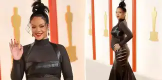 Oscars: Rihanna Shows Off Growing Baby Bump