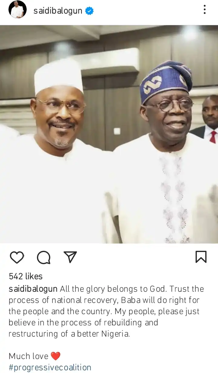Saidi Balogun rejoices over Tinubus victory Kemi Filani blog min