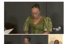 Watch moment South Africa’s President Cyril Ramaphosa was caught on camera checking out the huge backside of the new Transport Minister, Sindisiwe Chikunga (video)